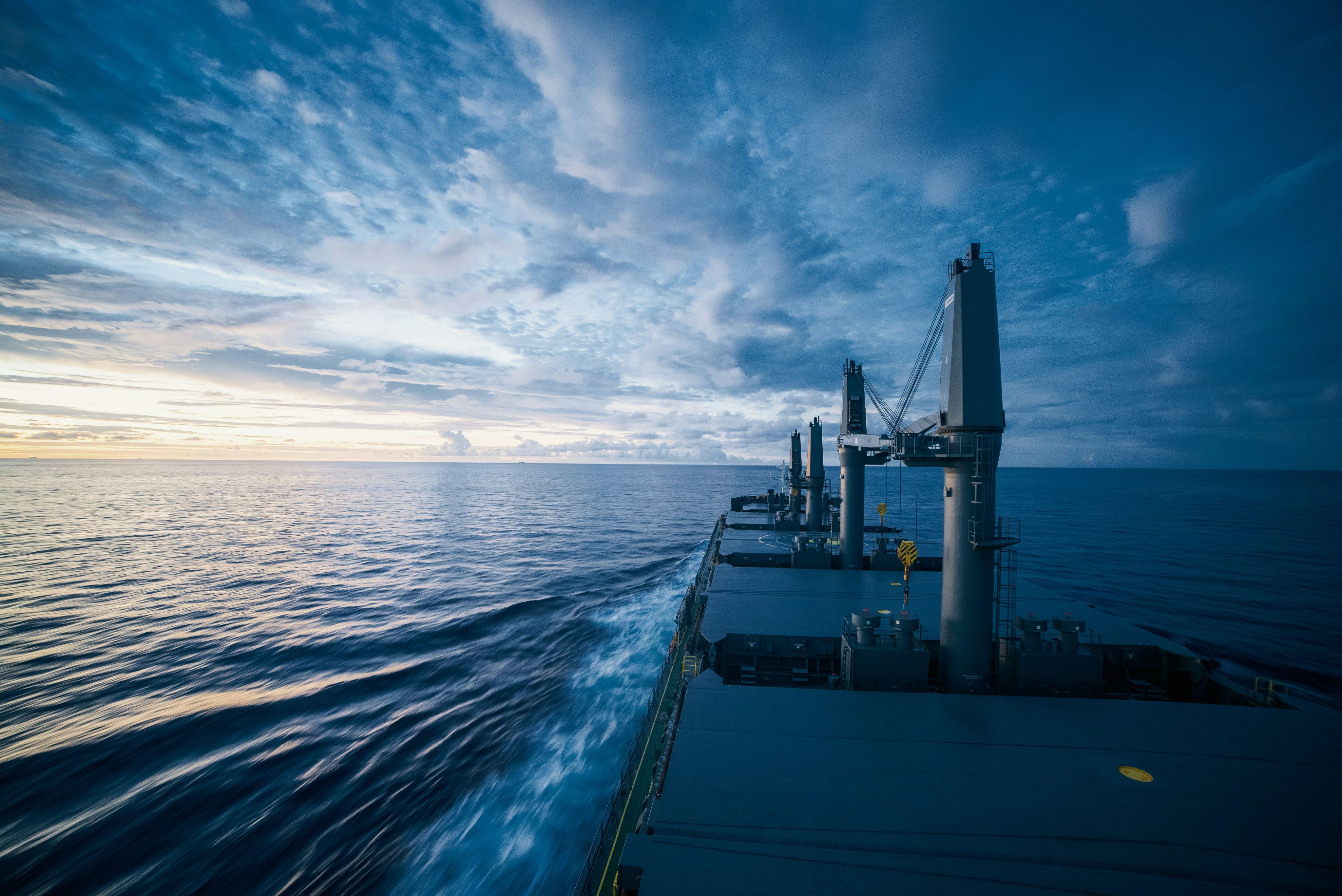 a large ship on the water